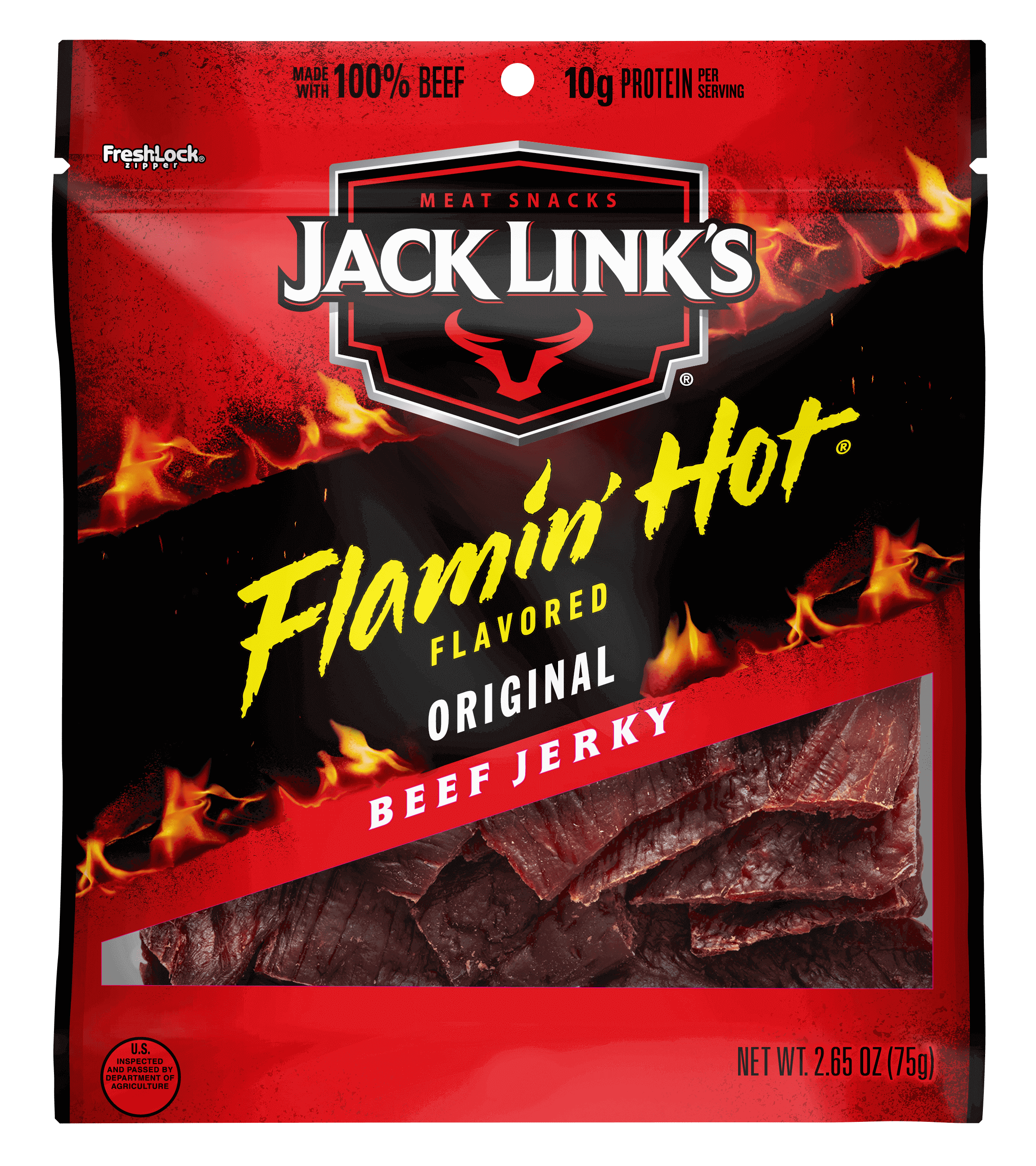 jack link's ® flamin' hot ® flavored original beef jerky