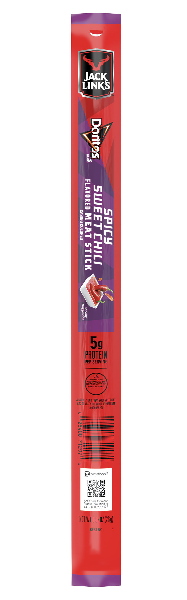 Bag of SPICY SWEET CHILI FLAVORED MEAT STICK